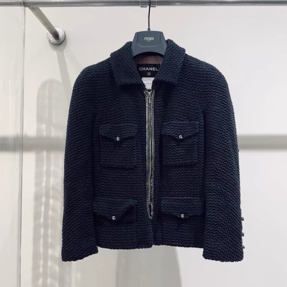 Authentic CHANEL Dark Textured Men's Jacket